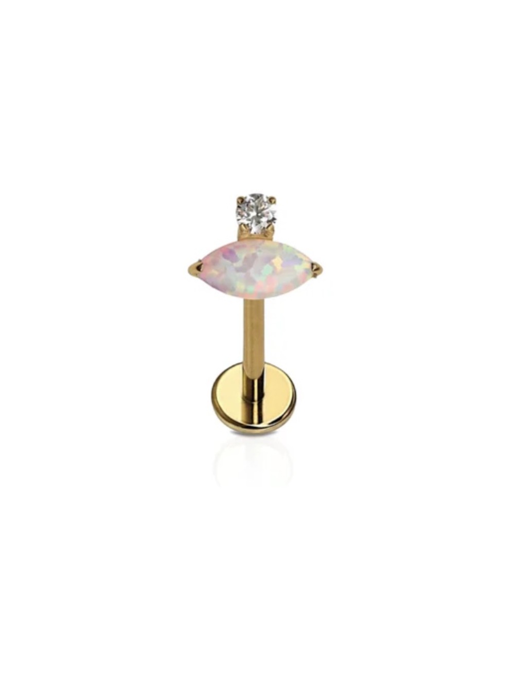 Cords Club Fortune Teller Stud Opal CZ Flatback earring - Single 18k gold plated